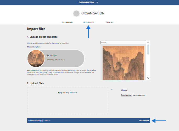 Import files step 3